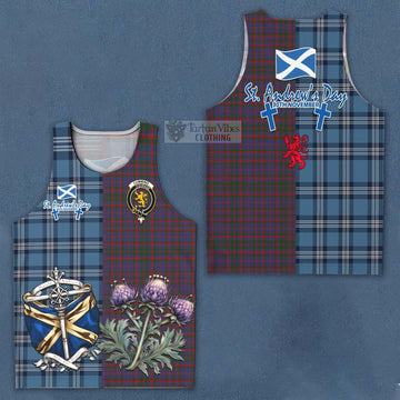 Cumming Tartan Men's Tank Top Happy St. Andrew's Day Half Tartan Style