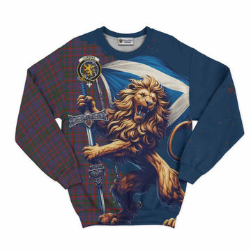 Cumming Tartan Family Crest Sweatshirt with Scottish Majestic Lion