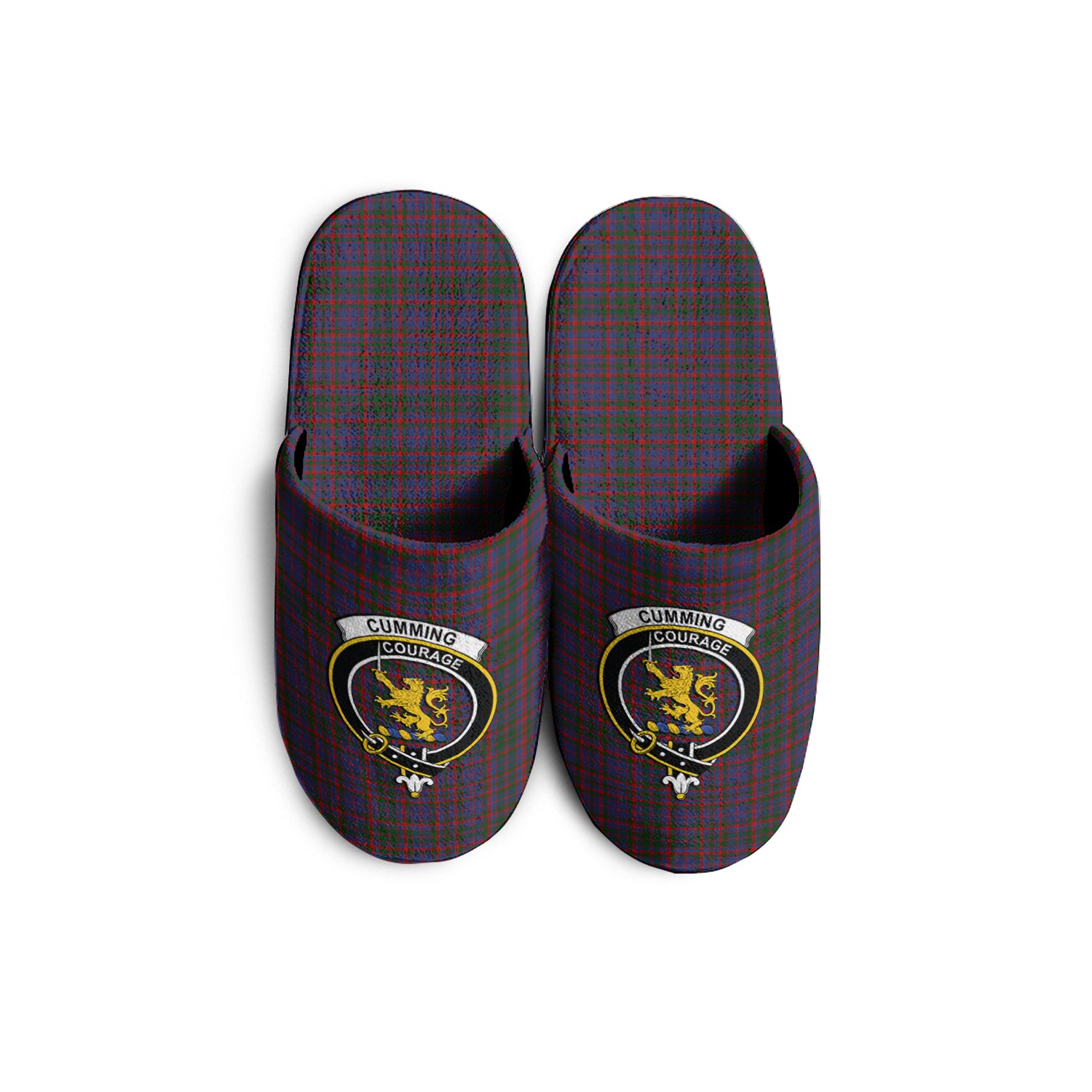 Cumming Tartan Home Slippers with Family Crest - Tartanvibesclothing