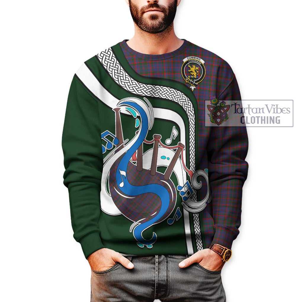 Cumming Tartan Sweatshirt with Epic Bagpipe Style Unisex - Tartanvibesclothing Shop