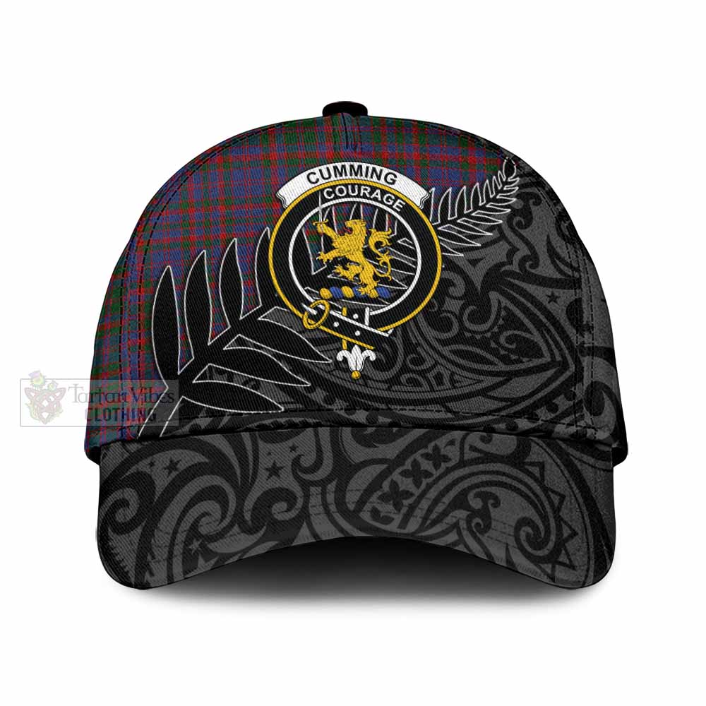 Tartan Vibes Clothing Cumming Tartan Classic Cap with New Zealand Silver Fern Half Style