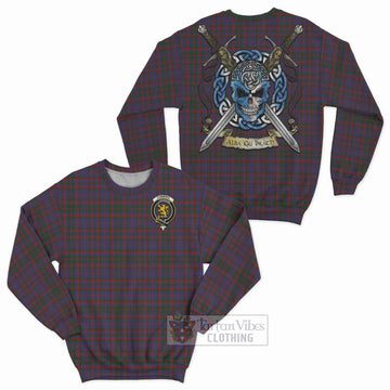 Cumming Tartan Sweatshirt with Family Crest Celtic Skull Style