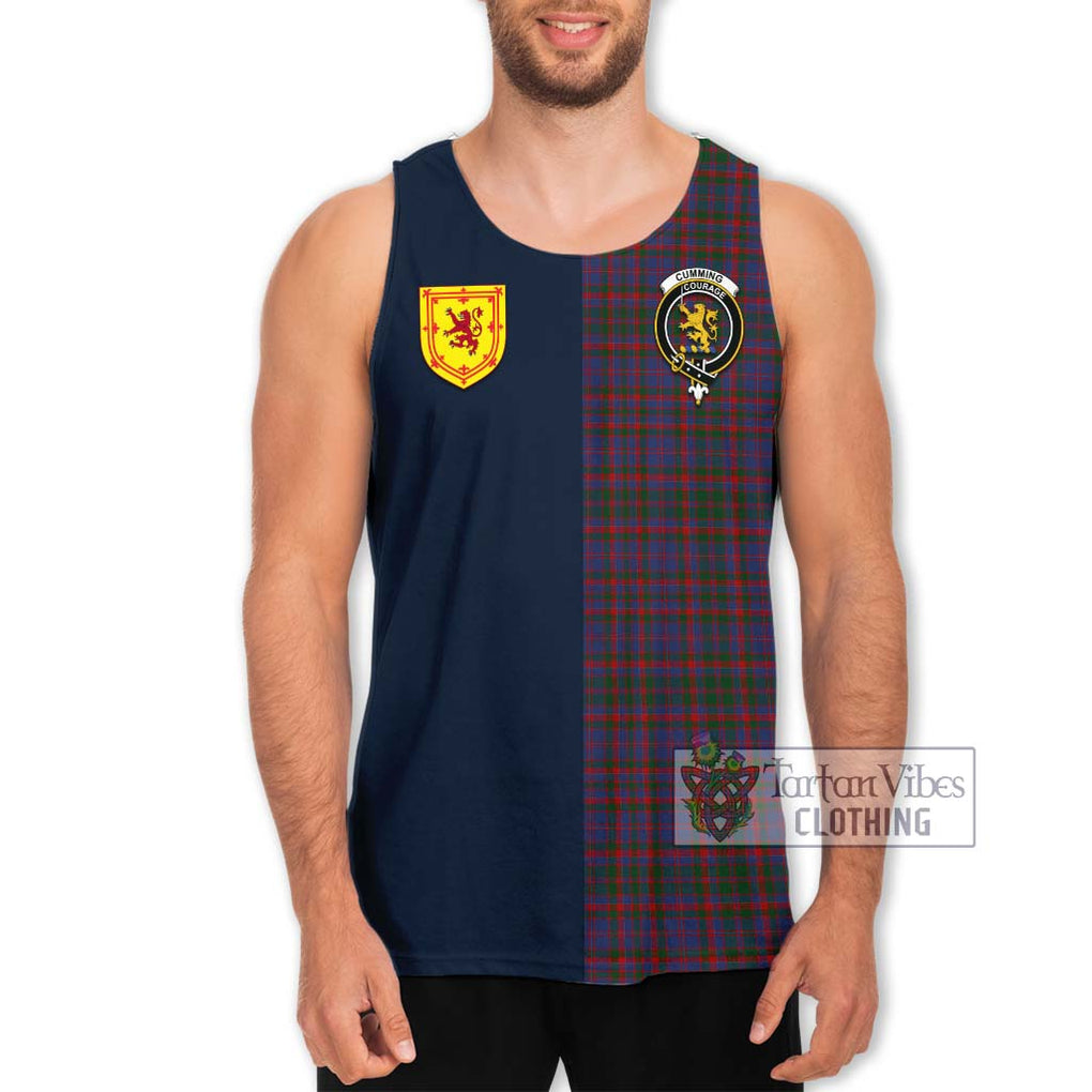 Tartan Vibes Clothing Cumming Tartan Men's Tank Top with Scottish Lion Royal Arm Half Style