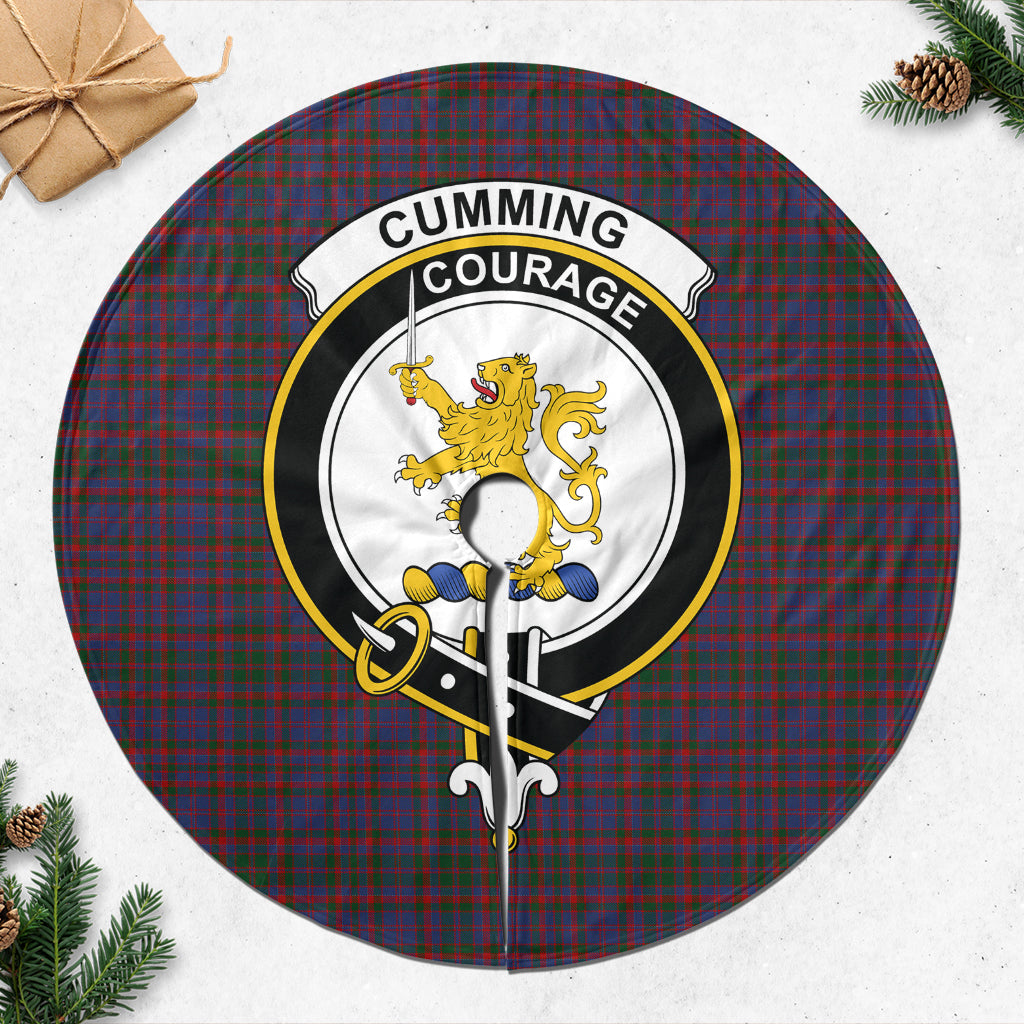 Cumming Tartan Christmas Tree Skirt with Family Crest - Tartanvibesclothing