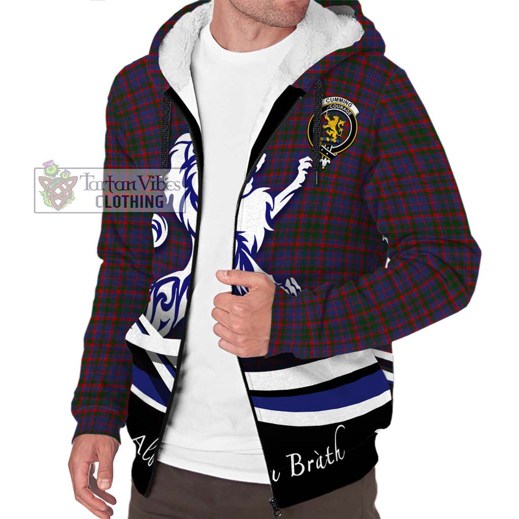 Cumming Tartan Sherpa Hoodie with Alba Gu Brath Regal Lion Emblem Unisex S - Tartanvibesclothing Shop