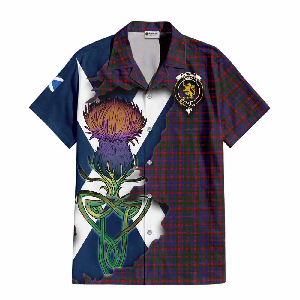 Cumming Tartan Family Crest Hawaiian Shirt Scottish Thistle Celtic Inspired Kid - Tartan Vibes Clothing