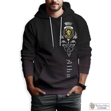 Cumming Tartan Hoodie Featuring Alba Gu Brath Family Crest Celtic Inspired