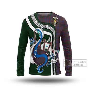 Cumming Tartan Long Sleeve T-Shirt with Epic Bagpipe Style