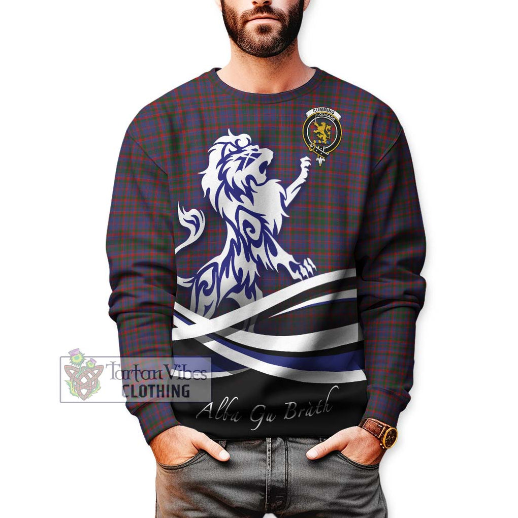 Cumming Tartan Sweatshirt with Alba Gu Brath Regal Lion Emblem Unisex - Tartanvibesclothing Shop