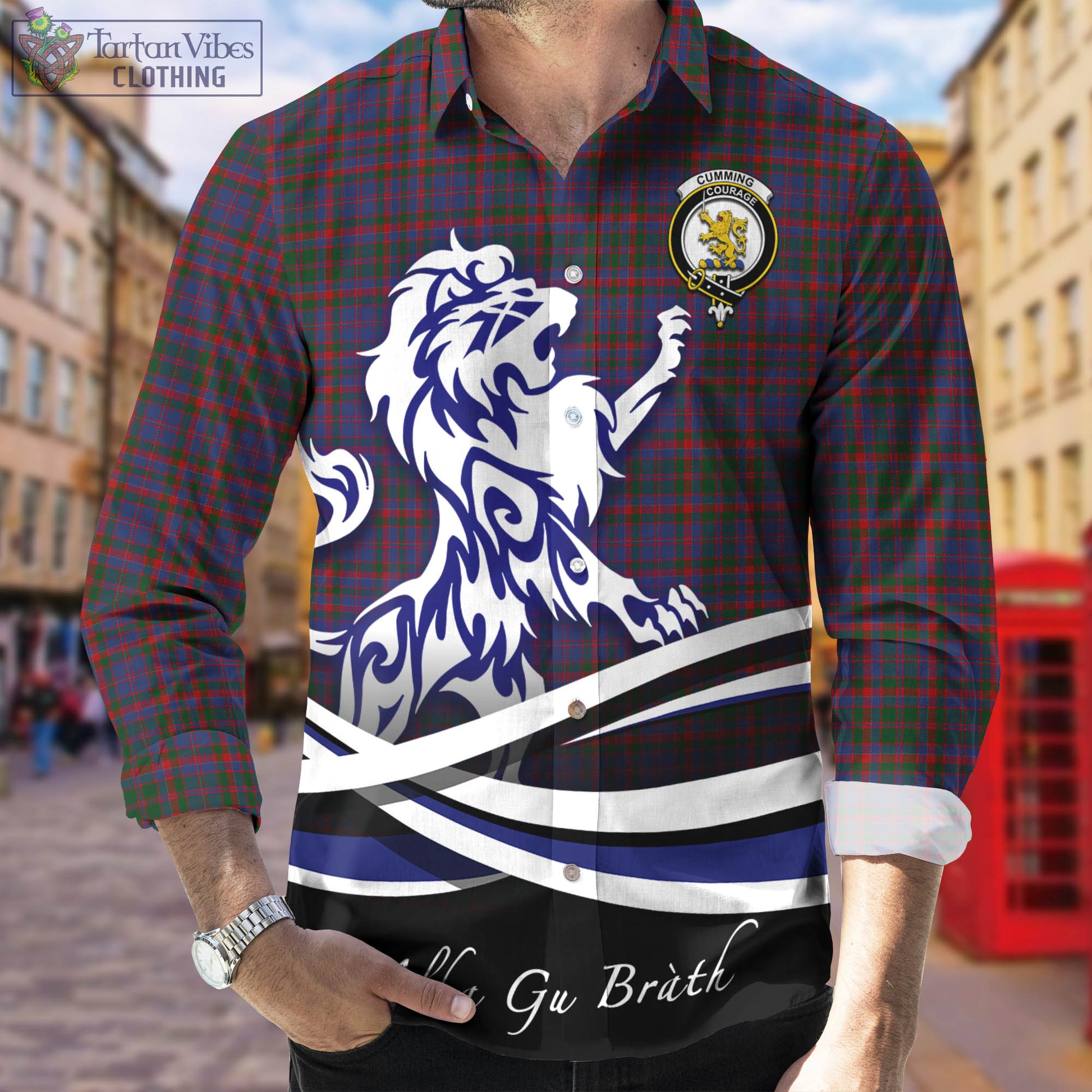 cumming-tartan-long-sleeve-button-up-shirt-with-alba-gu-brath-regal-lion-emblem