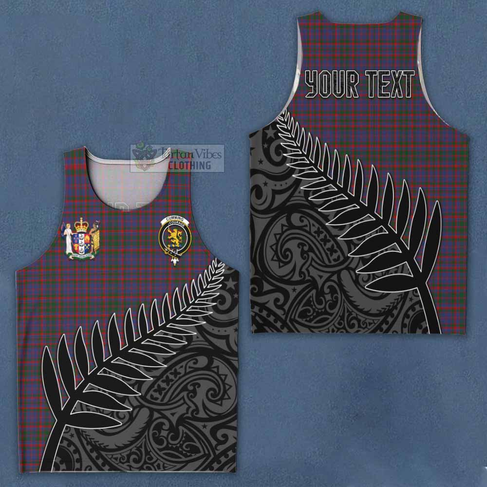 Tartan Vibes Clothing Cumming Crest Tartan Men's Tank Top with New Zealand Silver Fern Half Style