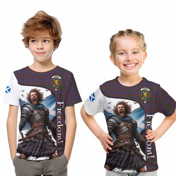 Cumming Crest Tartan Kid T-Shirt Inspired by the Freedom of Scottish Warrior