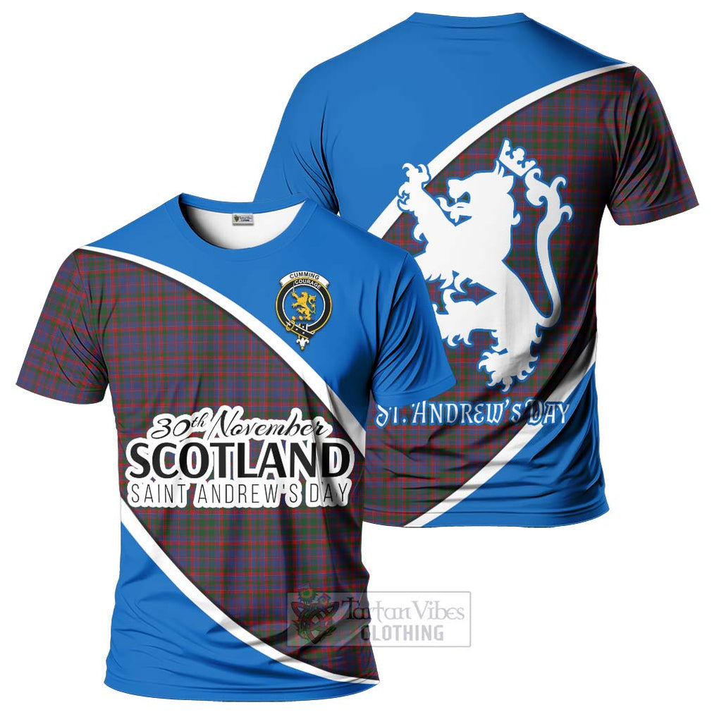 Tartan Vibes Clothing Cumming Family Crest Tartan T-Shirt Celebrate Saint Andrew's Day in Style