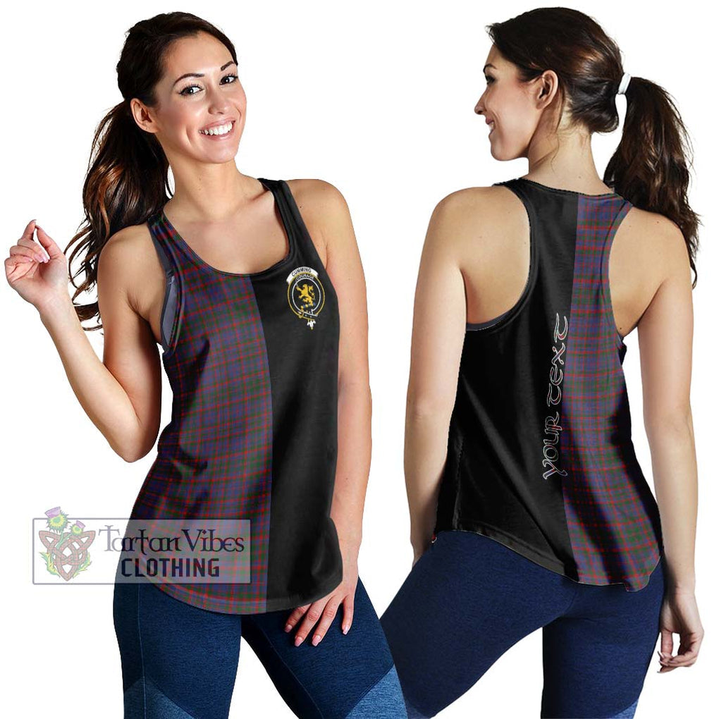 Cumming Tartan Women's Racerback Tanks with Family Crest and Half Of Me Style 4XL - Tartanvibesclothing Shop