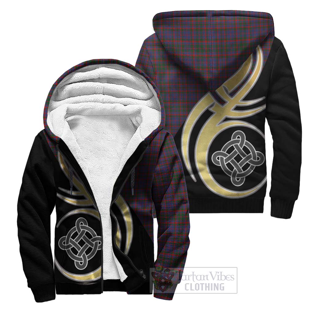 Cumming Tartan Sherpa Hoodie with Family Crest and Celtic Symbol Style Unisex S - Tartan Vibes Clothing