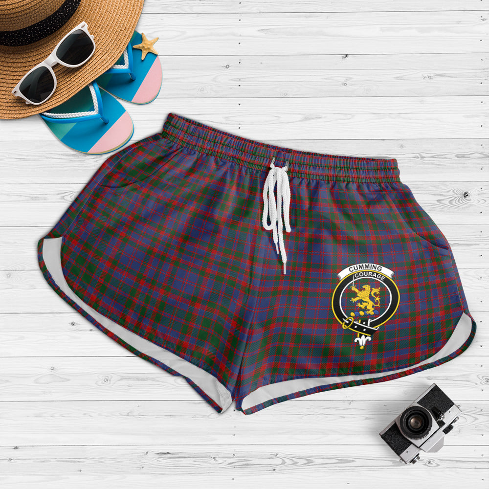 cumming-tartan-womens-shorts-with-family-crest