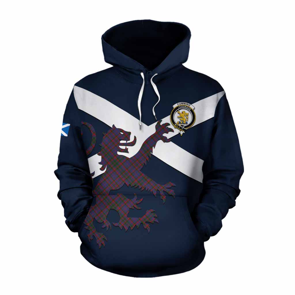 Tartan Vibes Clothing Cumming Tartan Lion Rampant Cotton Hoodie Proudly Display Your Heritage with Alba Gu Brath and Clan Name