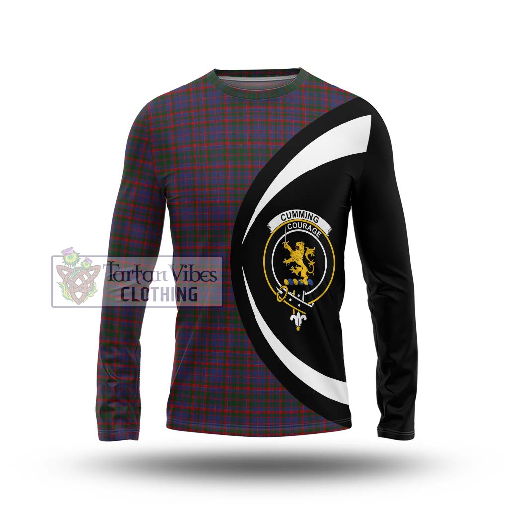 Cumming Tartan Long Sleeve T-Shirt with Family Crest Circle Style Unisex - Tartan Vibes Clothing