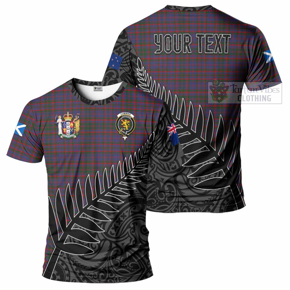 Tartan Vibes Clothing Cumming Crest Tartan T-Shirt with New Zealand Silver Fern Half Style