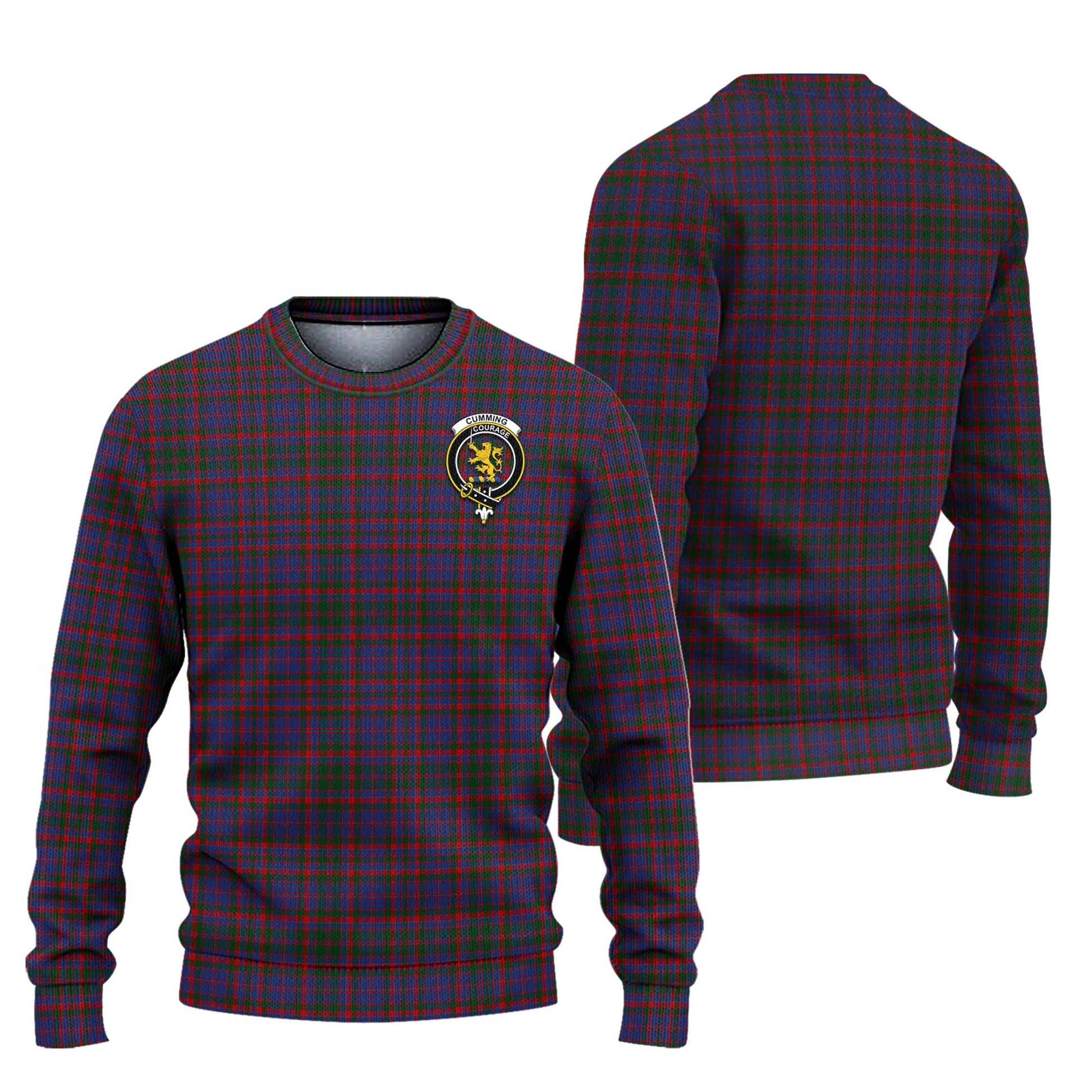 Cumming Tartan Knitted Sweater with Family Crest Unisex - Tartanvibesclothing