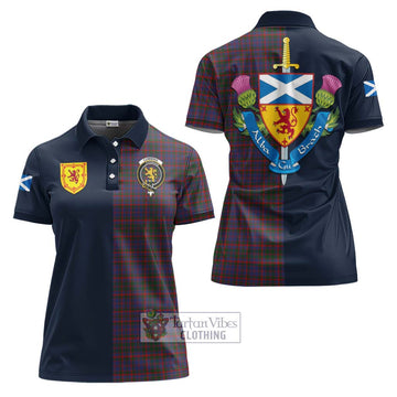 Cumming Tartan Women's Polo Shirt with Scottish Lion Royal Arm Half Style