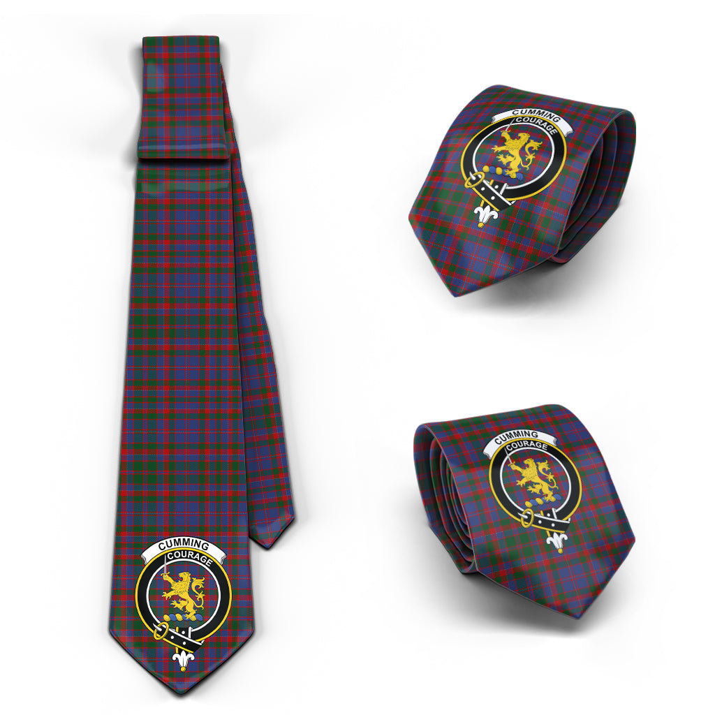 Cumming Tartan Classic Necktie with Family Crest Necktie One Size - Tartan Vibes Clothing