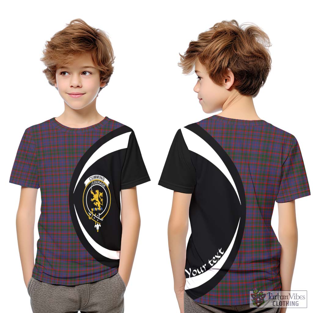 Cumming Tartan Kid T-Shirt with Family Crest Circle Style Youth XL Size14 - Tartan Vibes Clothing