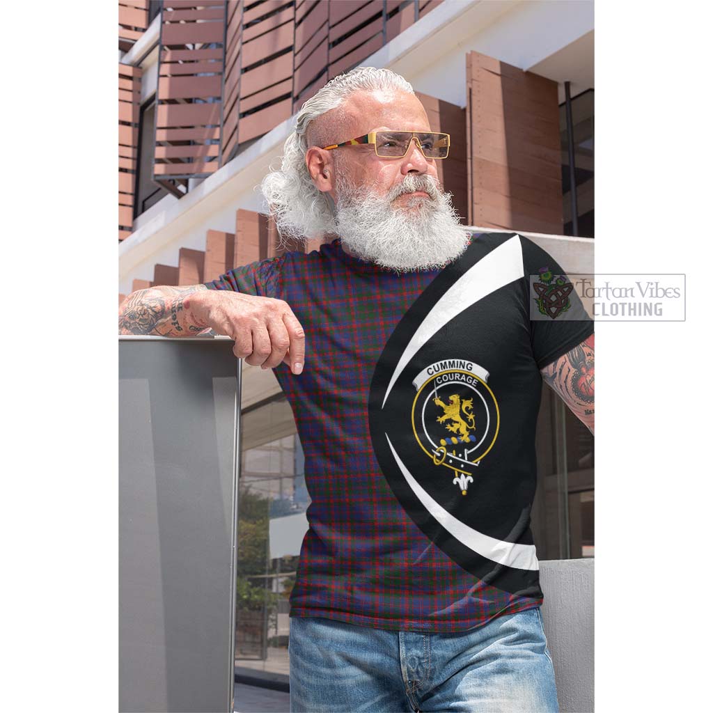 Tartan Vibes Clothing Cumming Tartan Cotton T-shirt with Family Crest Circle Style