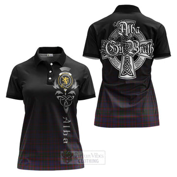 Cumming Tartan Women's Polo Shirt Featuring Alba Gu Brath Family Crest Celtic Inspired