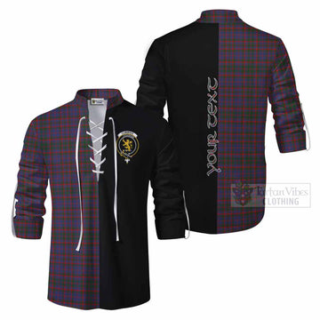 Cumming Tartan Ghillie Kilt Shirt with Family Crest and Half Of Me Style