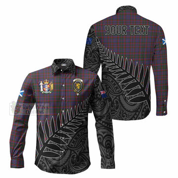 Cumming Crest Tartan Long Sleeve Button Shirt with New Zealand Silver Fern Half Style