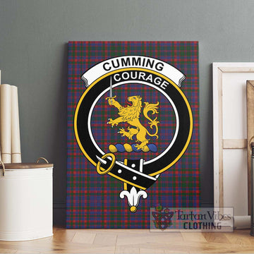 Cumming Tartan Canvas Print Wall Art with Family Crest