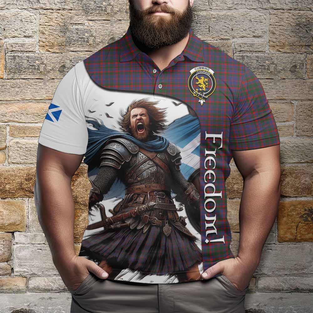 Tartan Vibes Clothing Cumming Crest Tartan Polo Shirt Inspired by the Freedom of Scottish Warrior