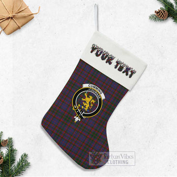 Cumming Tartan Family Crest Christmas Stocking with Personalized Text