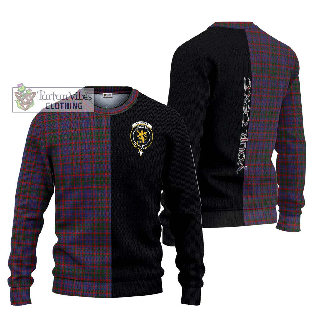 Cumming Tartan Knitted Sweater with Family Crest and Half Of Me Style Unisex - Tartanvibesclothing Shop