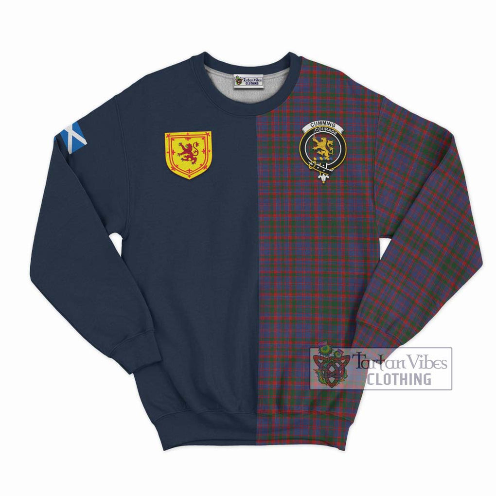 Tartan Vibes Clothing Cumming Tartan Sweatshirt with Scottish Lion Royal Arm Half Style