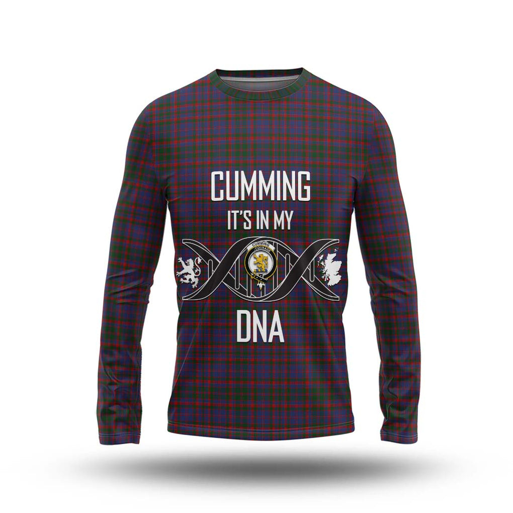 Cumming Tartan Long Sleeve T-Shirt with Family Crest DNA In Me Style Unisex - Tartanvibesclothing Shop