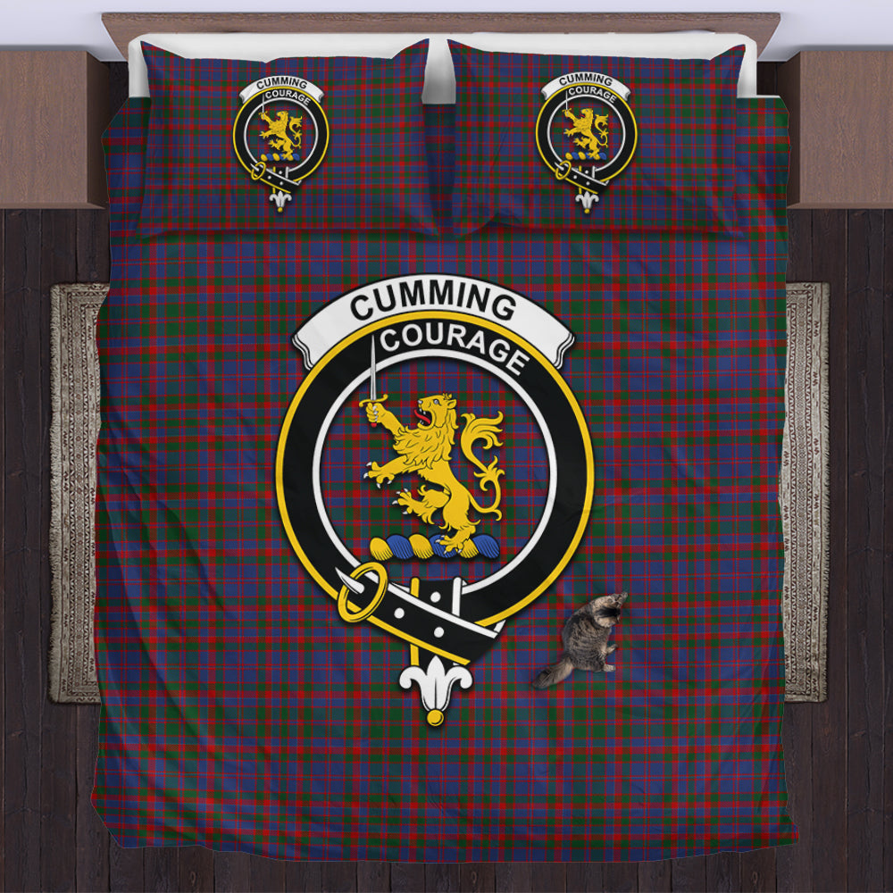 Cumming Tartan Bedding Set with Family Crest US Bedding Set - Tartan Vibes Clothing