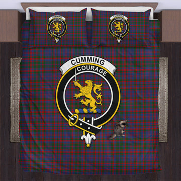 Cumming Tartan Bedding Set with Family Crest