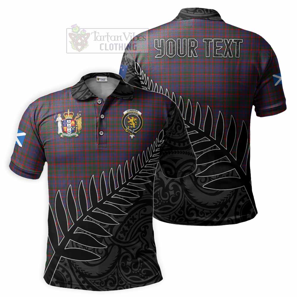 Tartan Vibes Clothing Cumming Crest Tartan Polo Shirt with New Zealand Silver Fern Half Style