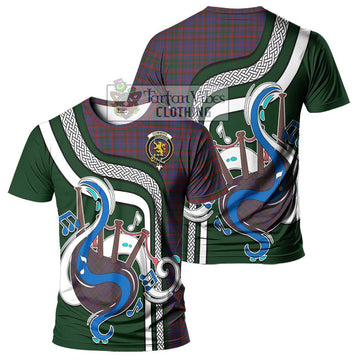 Cumming Tartan T-Shirt with Epic Bagpipe Style