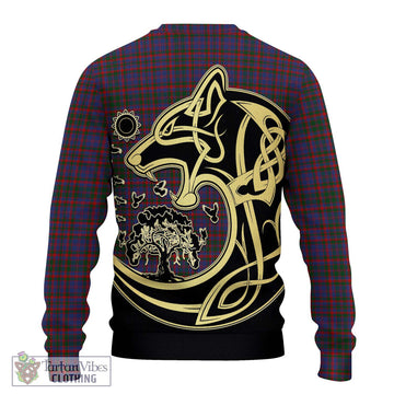 Cumming Tartan Ugly Sweater with Family Crest Celtic Wolf Style