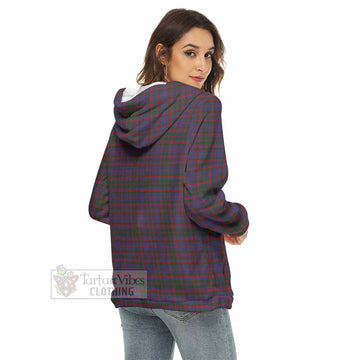Cumming Tartan Women's Borg Fleece Hoodie with Half Zip with Family Crest - Tartan Vibes Clothing