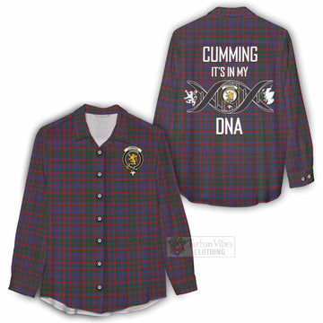 Cumming Tartan Women's Casual Shirt with Family Crest DNA In Me Style