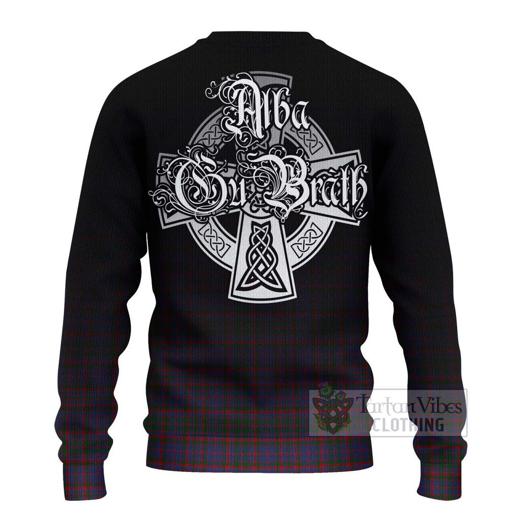 Tartan Vibes Clothing Cumming Tartan Knitted Sweater Featuring Alba Gu Brath Family Crest Celtic Inspired