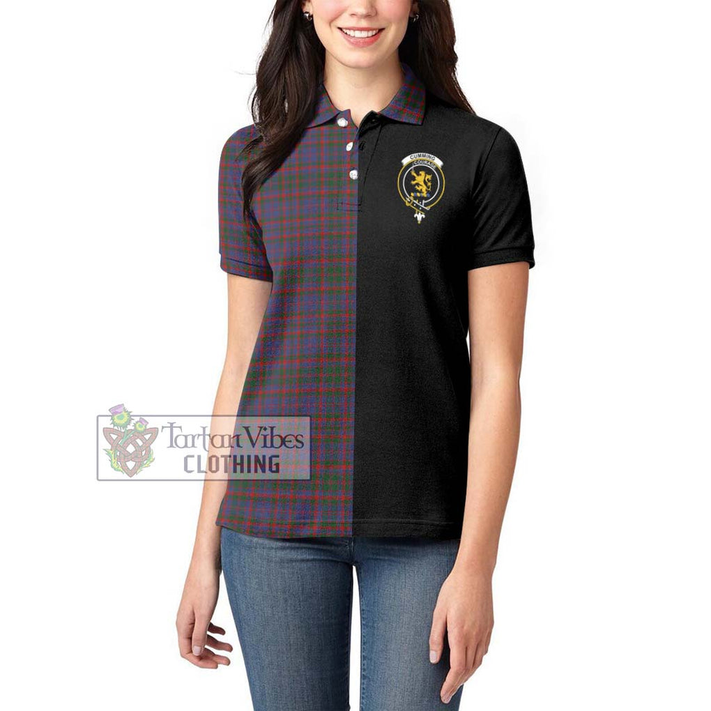 Cumming Tartan Women's Polo Shirt with Family Crest and Half Of Me Style - Tartanvibesclothing Shop