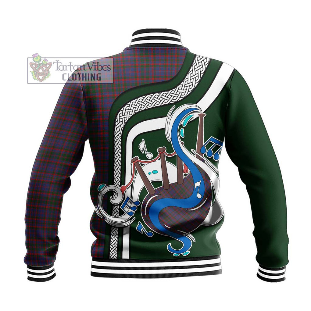 Tartan Vibes Clothing Cumming Tartan Baseball Jacket with Epic Bagpipe Style