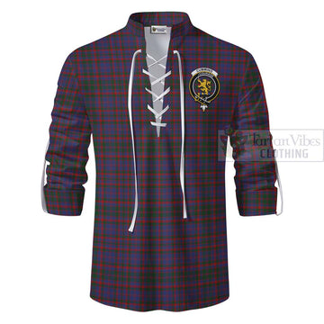 Cumming Tartan Ghillie Kilt Shirt with Family Crest Celtic Skull Style