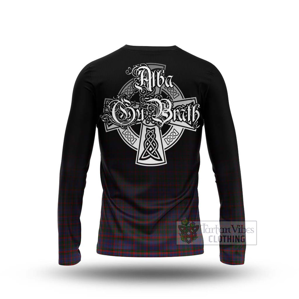 Tartan Vibes Clothing Cumming Tartan Long Sleeve T-Shirt Featuring Alba Gu Brath Family Crest Celtic Inspired