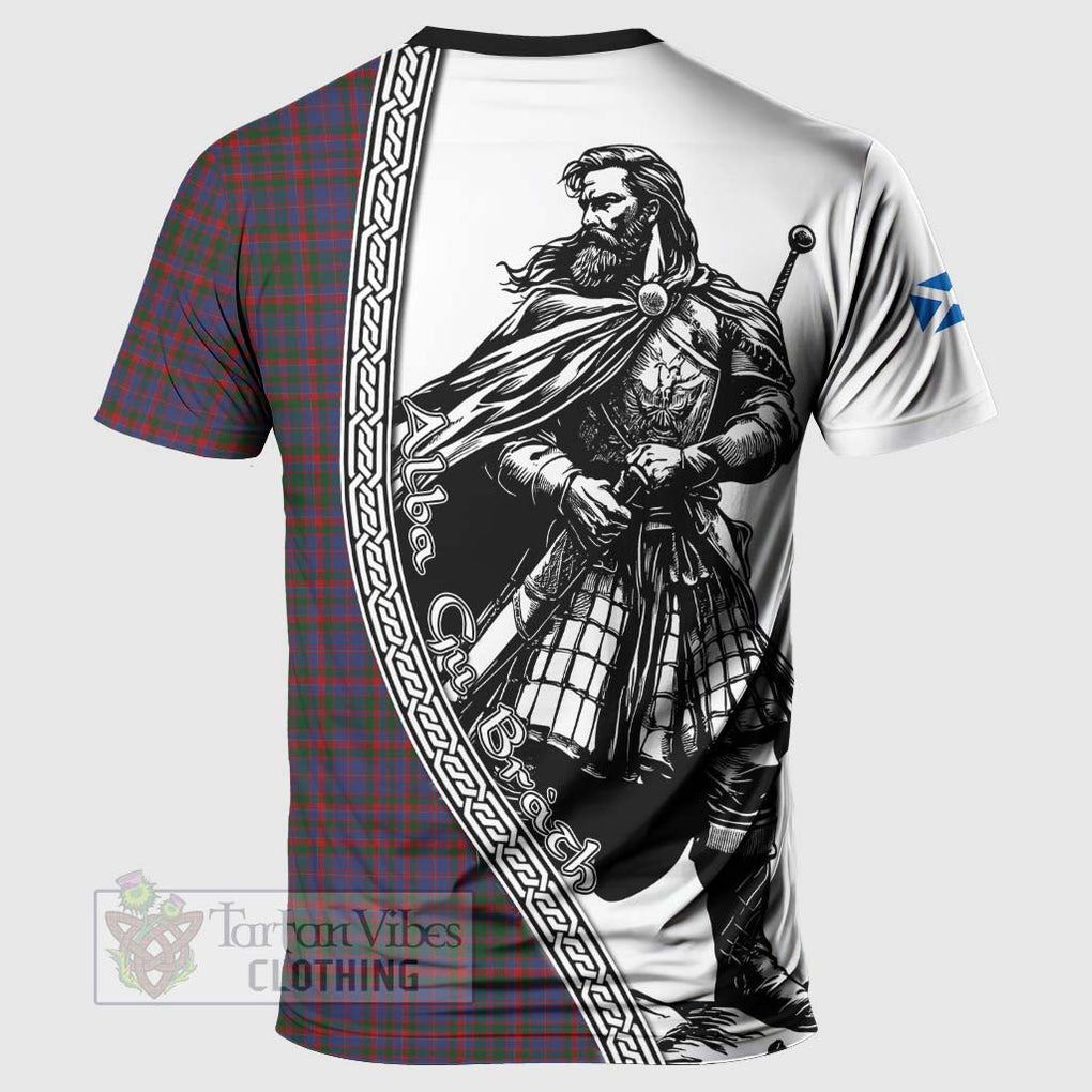 Tartan Vibes Clothing Cumming Tartan Clan Crest T-Shirt with Highlander Warrior Celtic Style